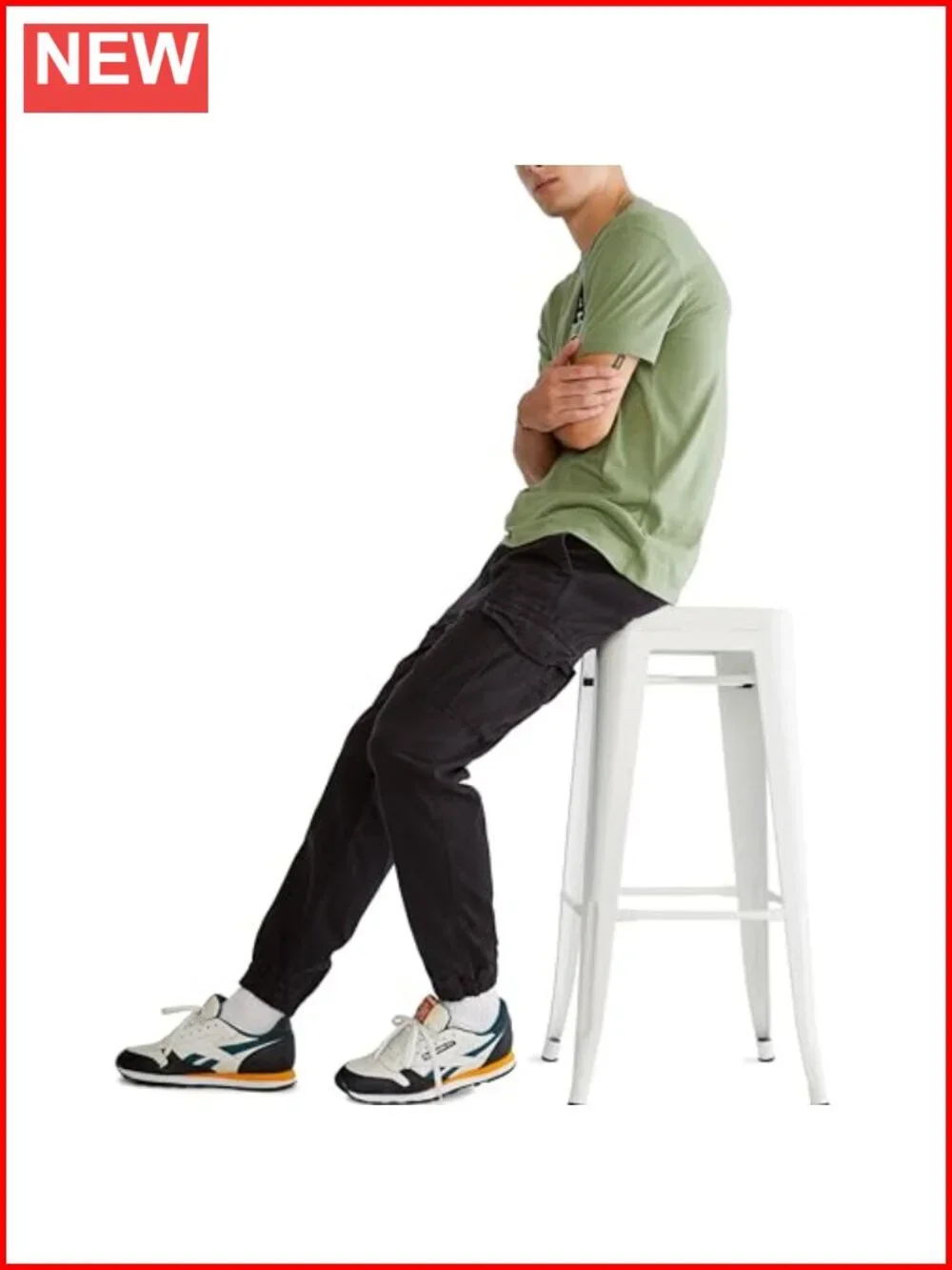 Relaxed Fit Cargo Jogger Pants with Drawstring, Cuffed